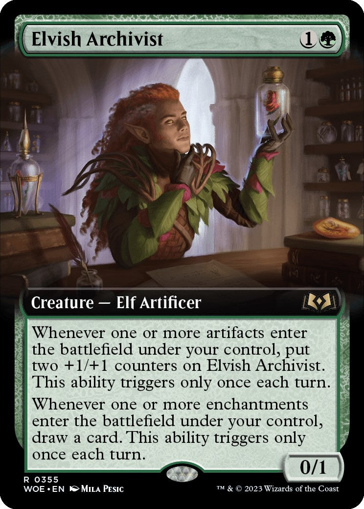 Elvish Archivist (Extended Art) [WOE - 355]