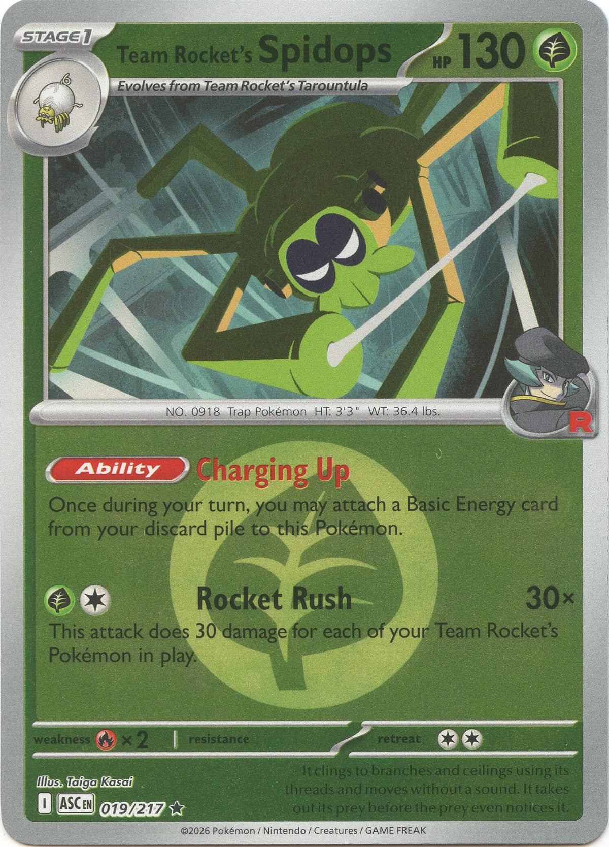 Team Rocket's Spidops (Energy Symbol Pattern) [ASC - 019/217]