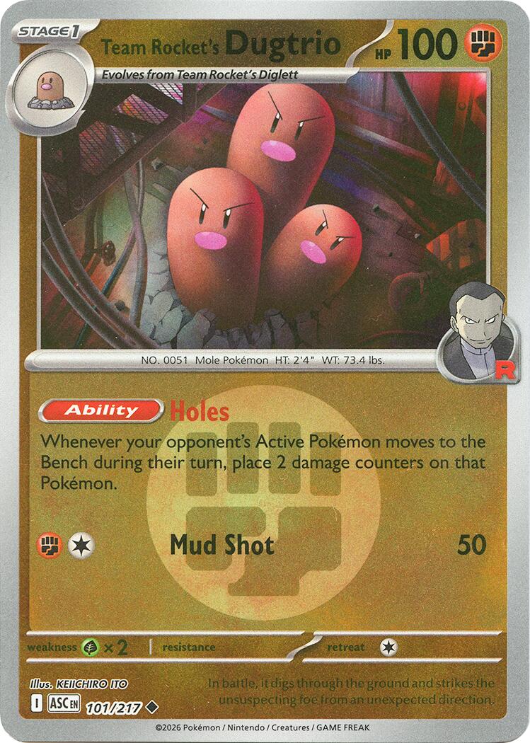 Team Rocket's Dugtrio - 101/217 (Energy Symbol Pattern) [ASC]