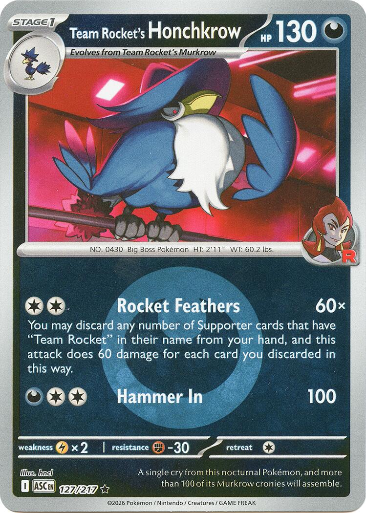 Team Rocket's Honchkrow (Energy Symbol Pattern) [ASC - 127/217]