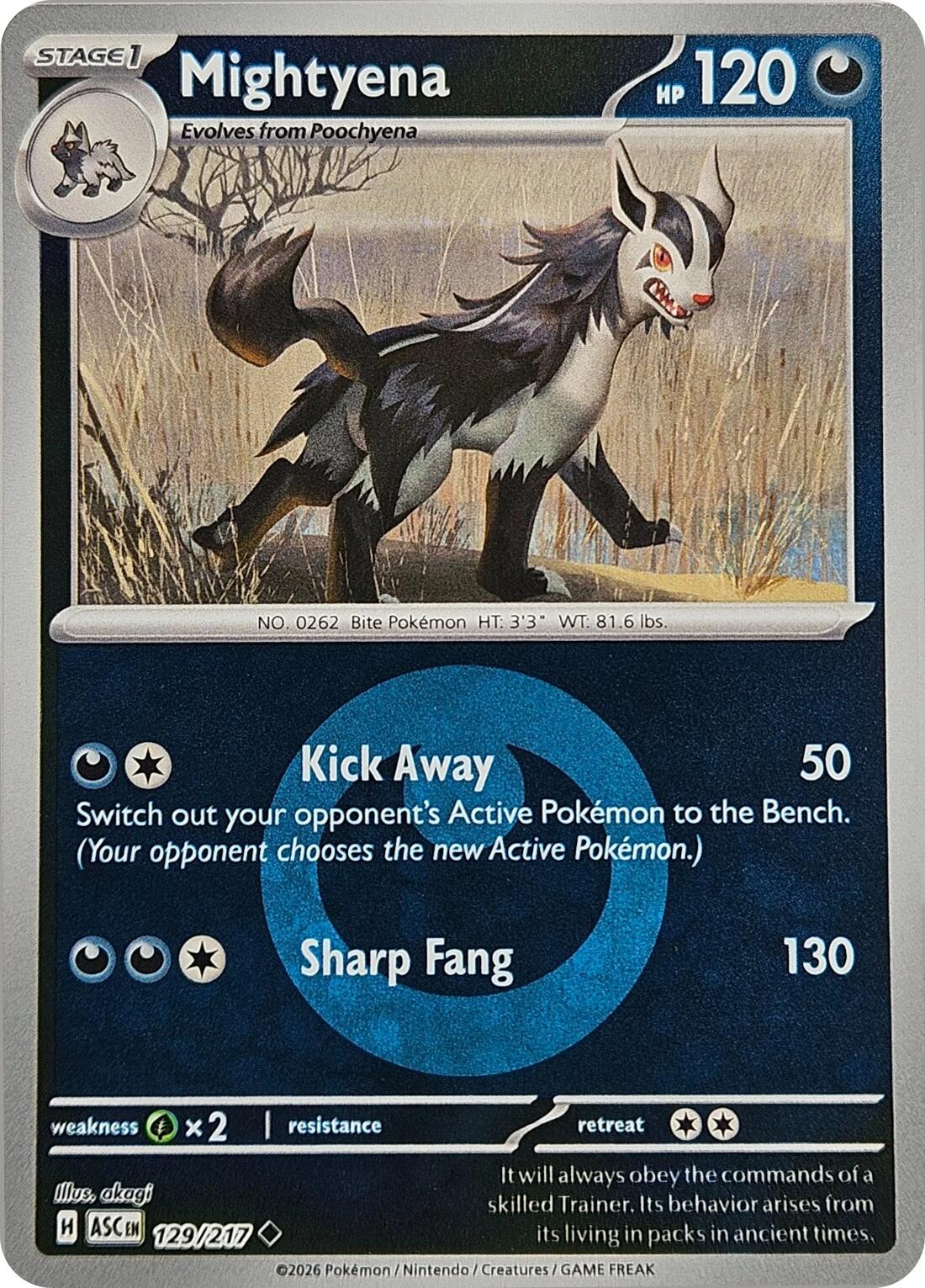 Mightyena - 129/217 (Energy Symbol Pattern) [ASC]